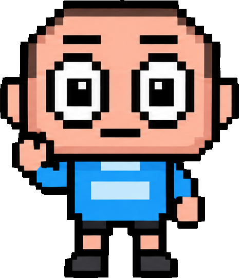 A friendly pixel-art guide welcomes you into a glowing workshop.